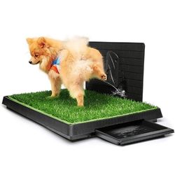 Hompet puppy turf training pads with pee baffle.