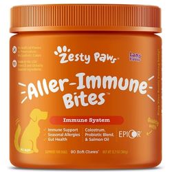 Zesty Paws Allergy Immune Supplement chews for Dogs.