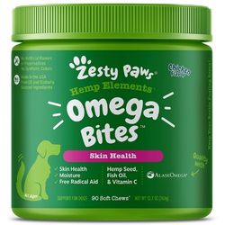 Zesty Paws Omega 3 alaskan fish oil for dogs.