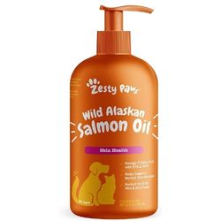 Zesty Paws wild alaskan salmon oil for dogs.